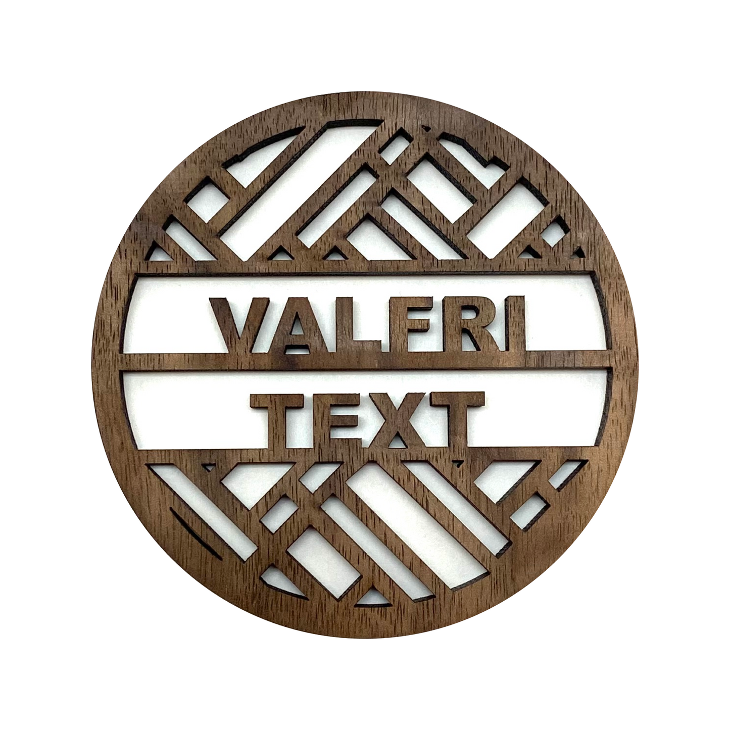 Wooden coaster with personal text