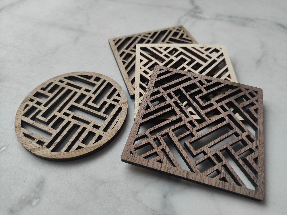 Wooden coaster with personal text