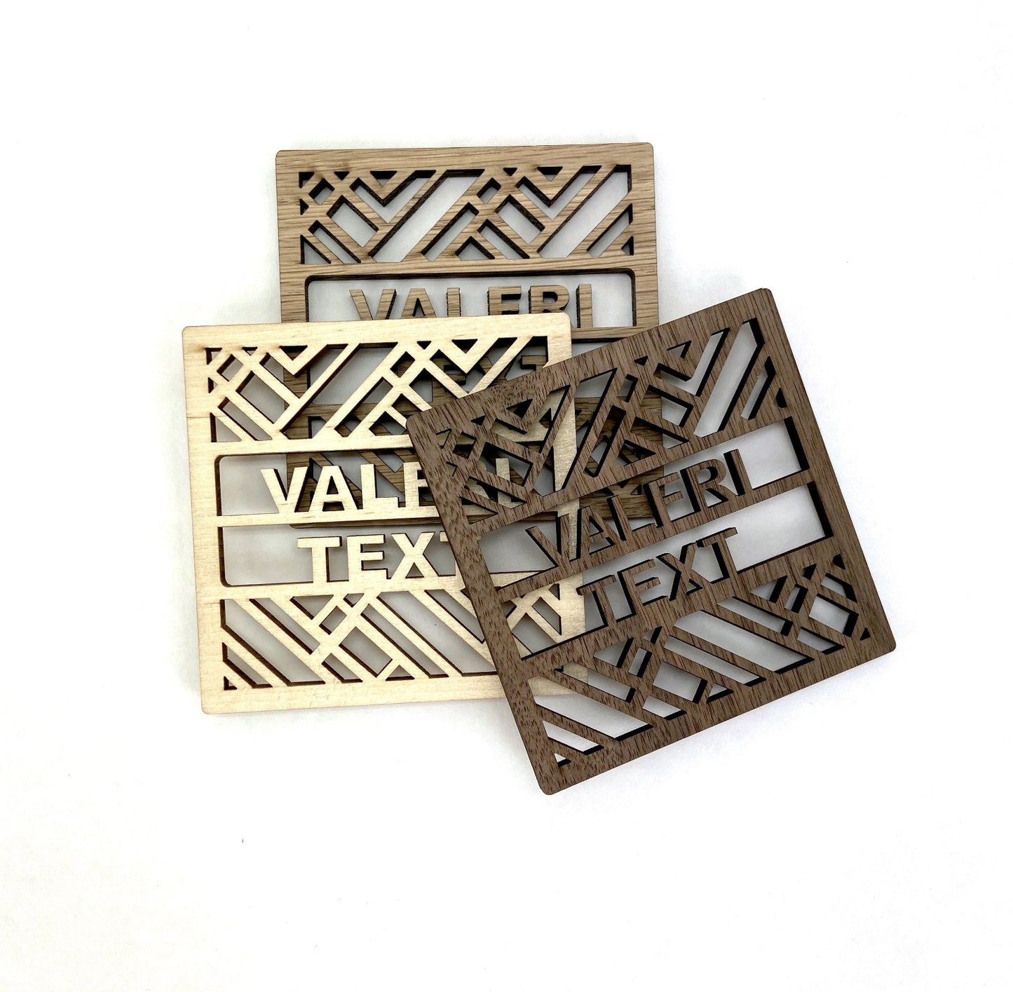 Wooden coaster with personal text