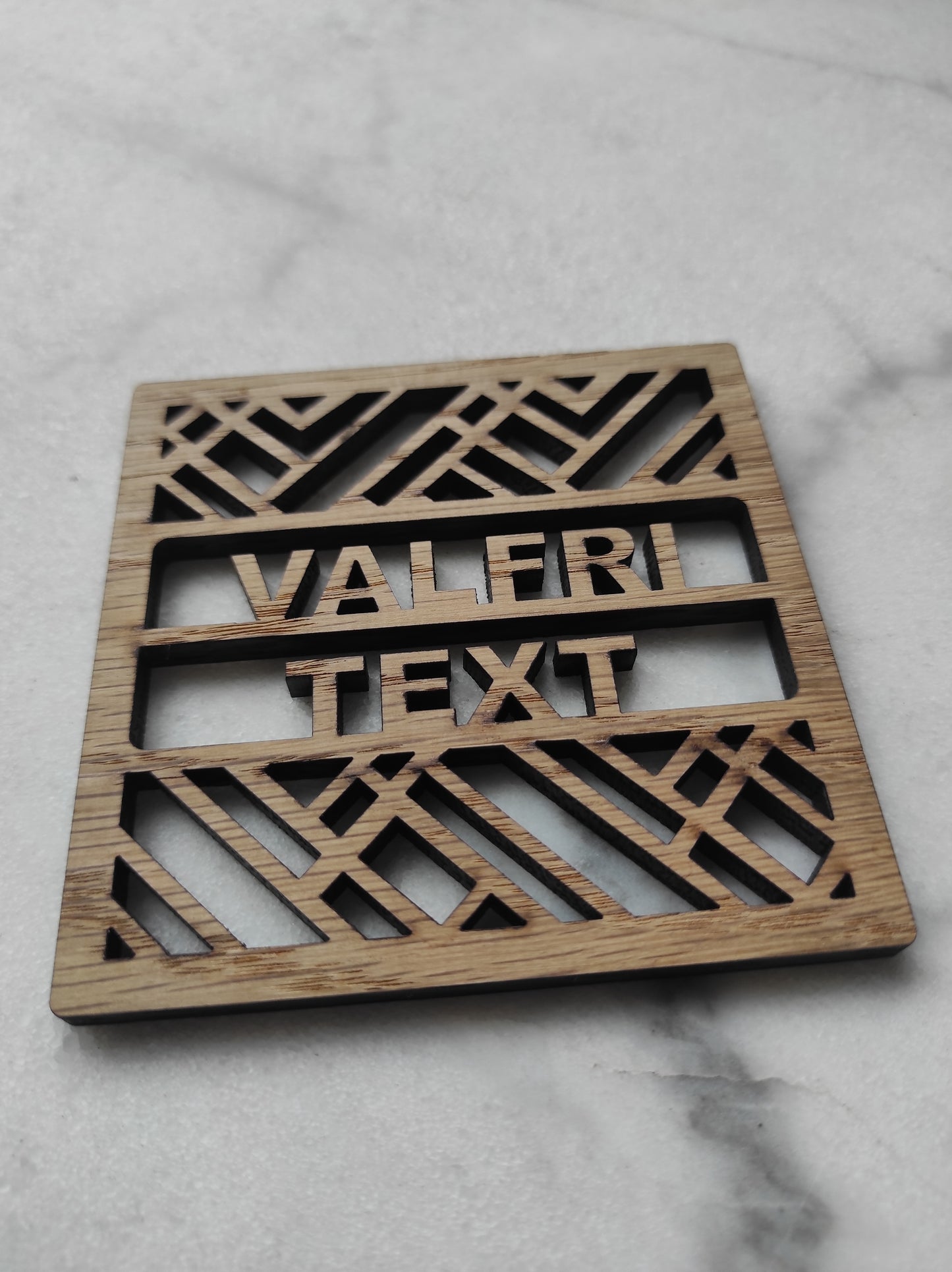 Wooden coaster with personal text