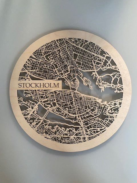 Enlagers rund karta Stockholm 30cm